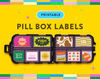 Uniquely designed pill box labels - digital printable download