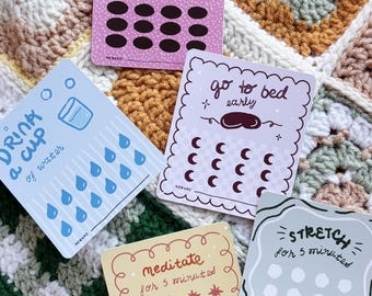 Soft Girl Reset Punch Cards – Set of 5 | Printable Self Care Punch Cards | PDF Digital Download