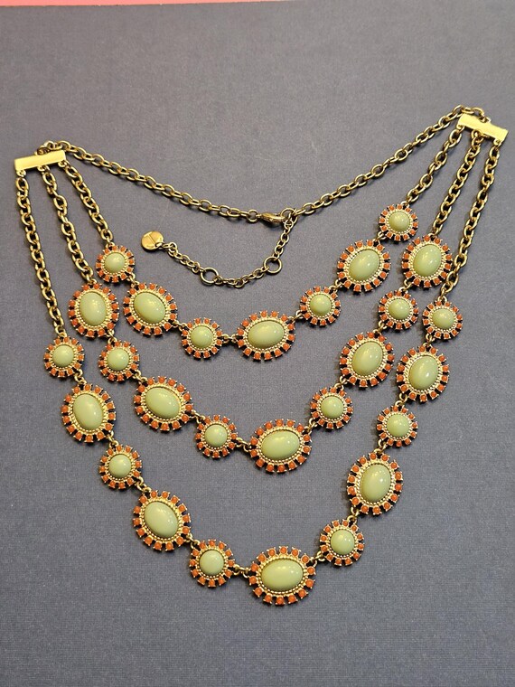 Stunning 3 strand Talbots statement necklace with… - image 5