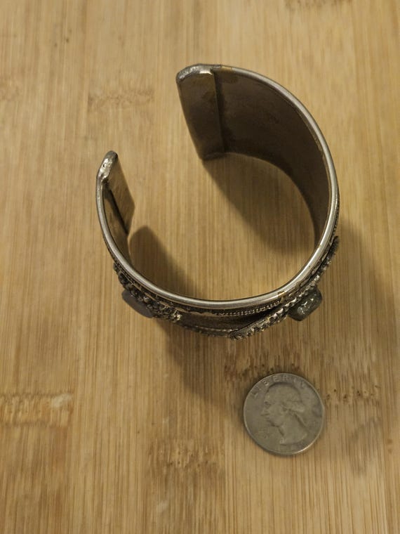 Amazing Vintage large Cuff statement bracelet wit… - image 6