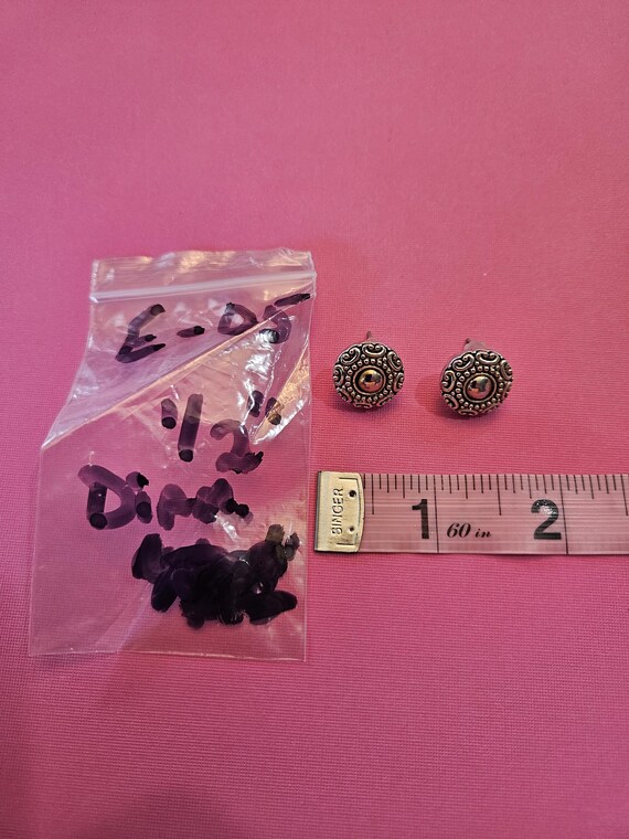 Brighton half inch button silvertone earrings in … - image 10