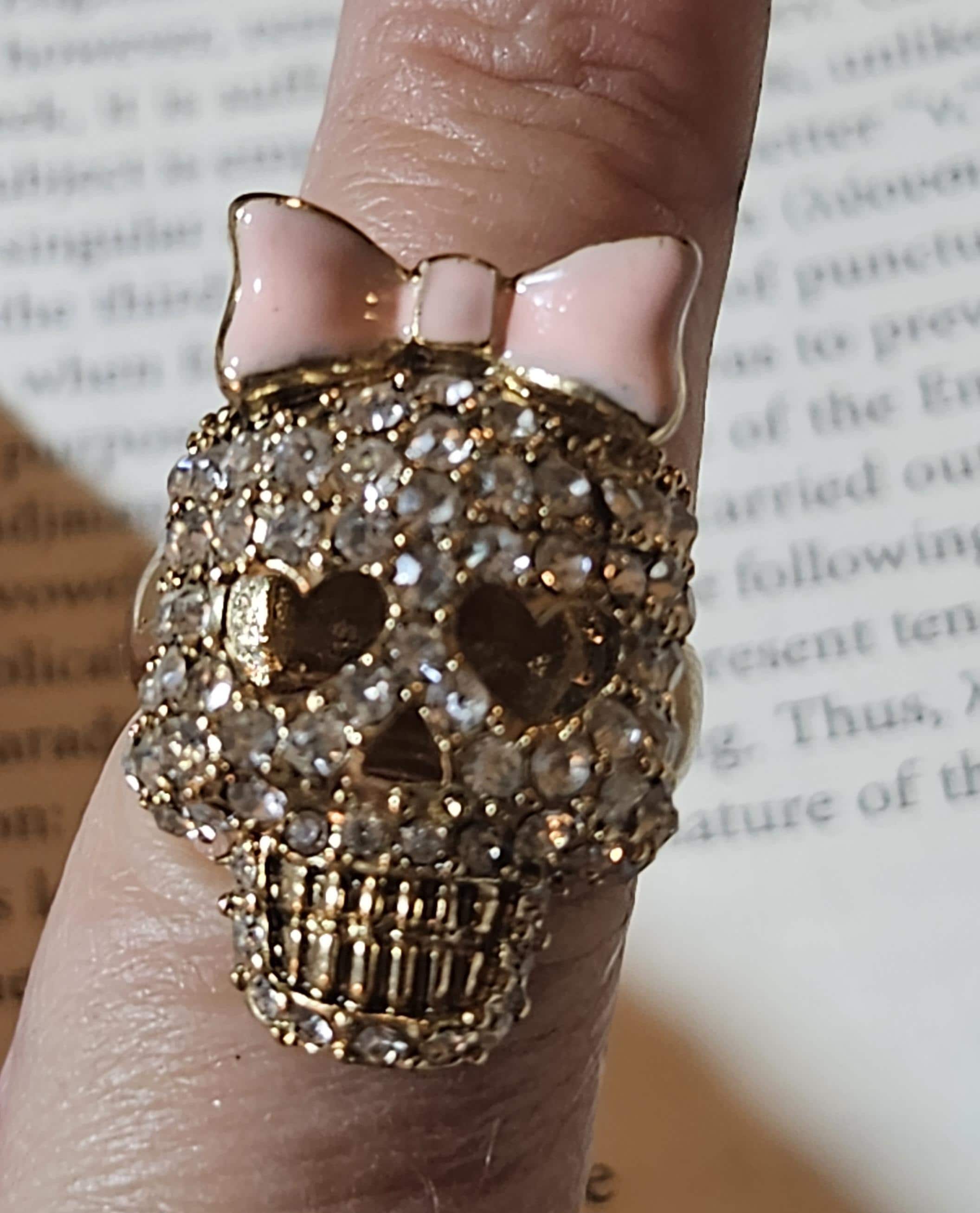 Pink Betsey Johnson Rings Betsey Johnson Skull Crystal Ring Size