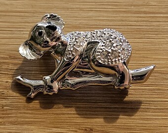 Swarovski Koala on a Branch Mixed Metal Brooch New in Original Box