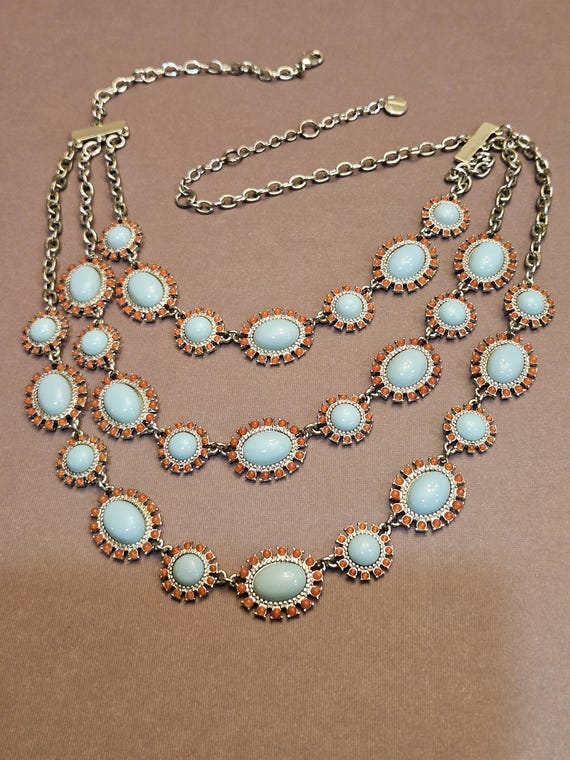 Stunning 3 strand Talbots statement necklace with… - image 12