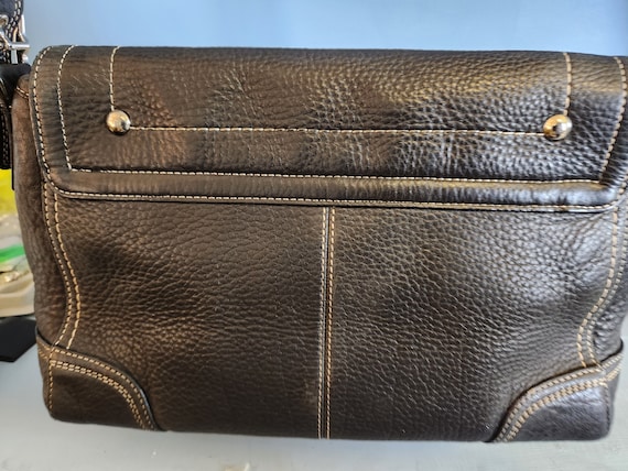 Beautiful black grain Hamilton Coach Purse purse … - image 5