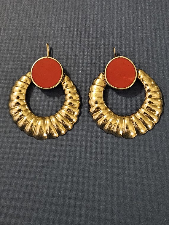 Amazing statement Mexican silver large ridged ear… - image 3