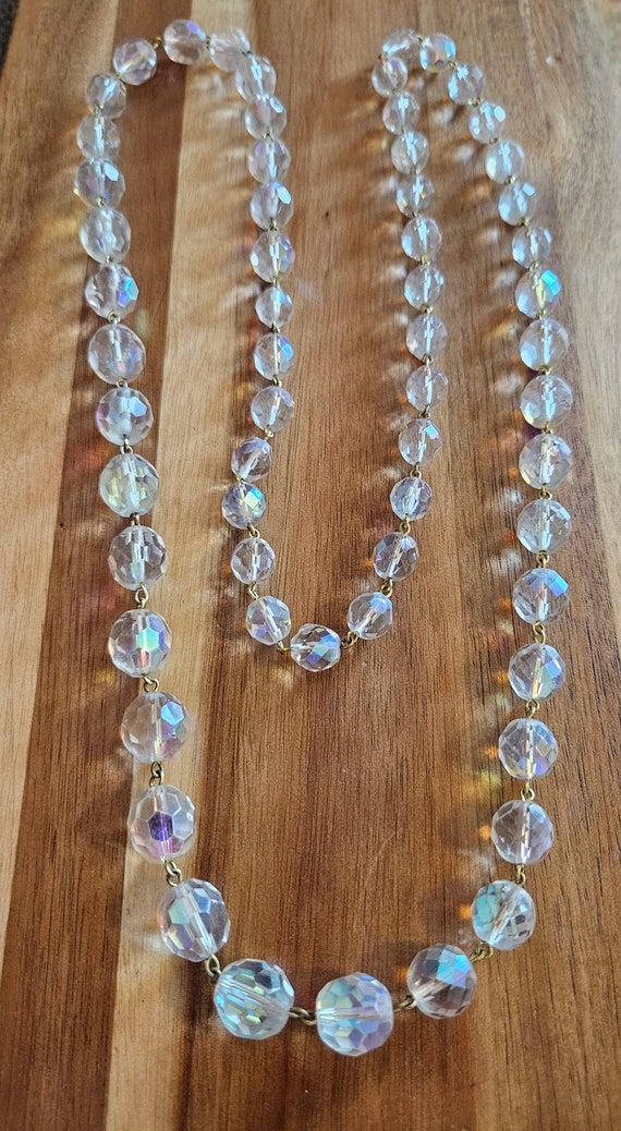 Long amazing beautiful lead crystal vintage neckla