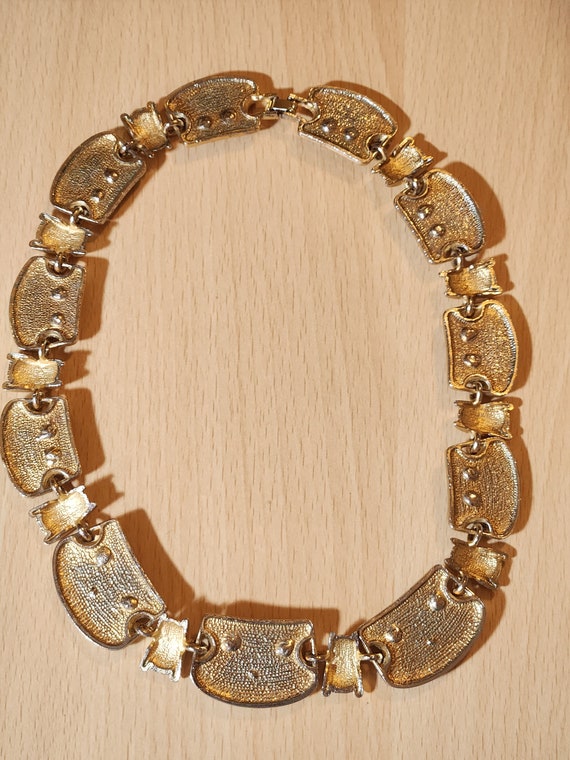 Fantastic vintage goldtoned link necklace with si… - image 3