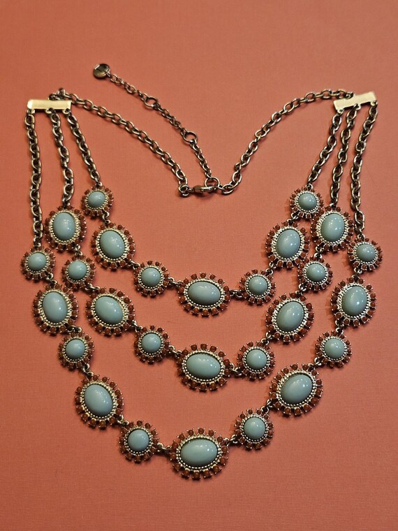 Stunning 3 strand Talbots statement necklace with… - image 4