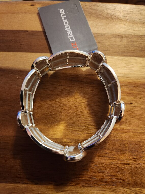 Vintage Liz Claiborne stretch bracelet in silvert… - image 9