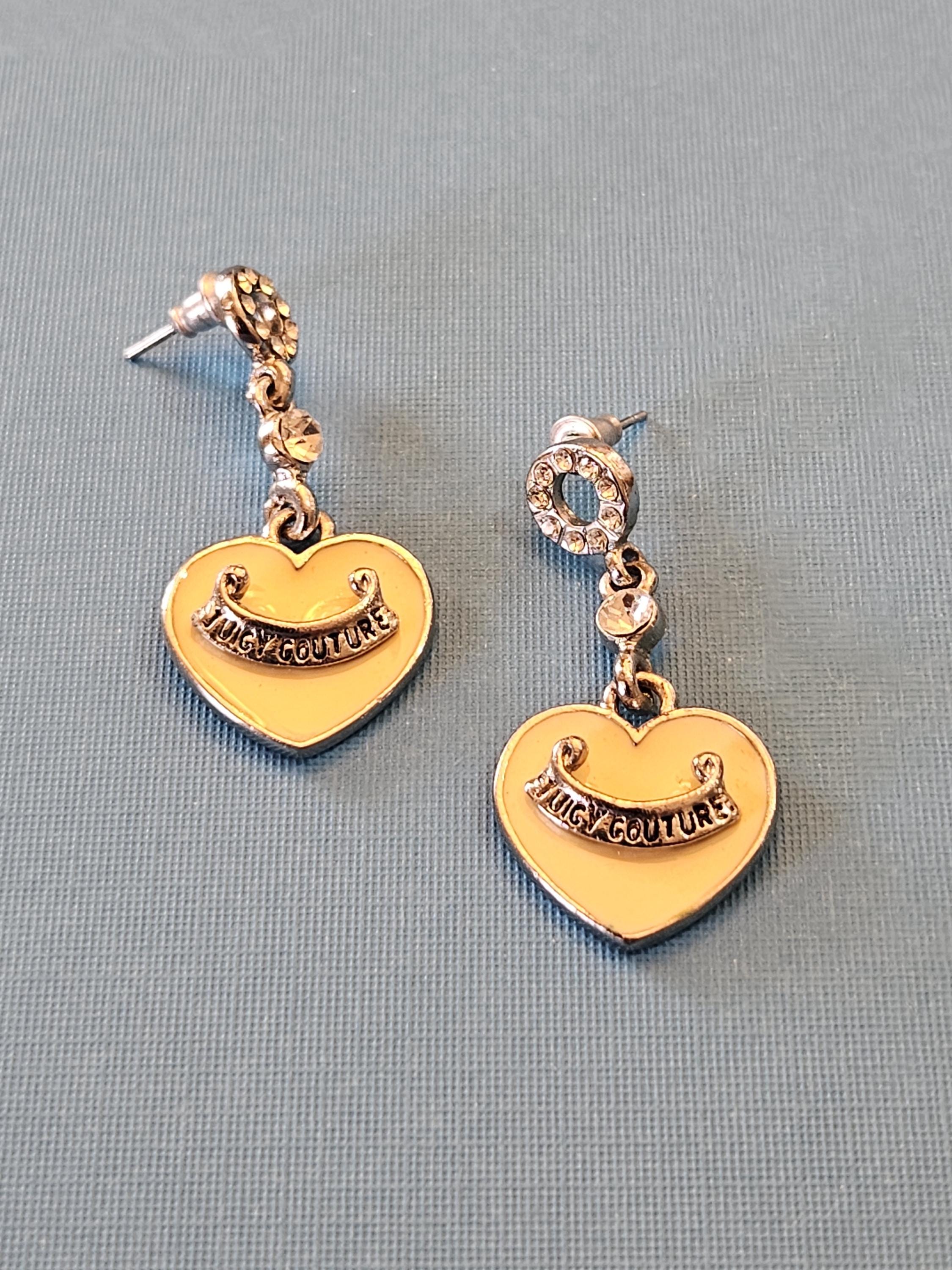 Dangle and Drop Juicy Couture Heart Earrings in Very Good Vintage 