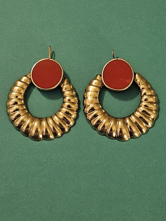 Amazing statement Mexican silver large ridged ear… - image 2