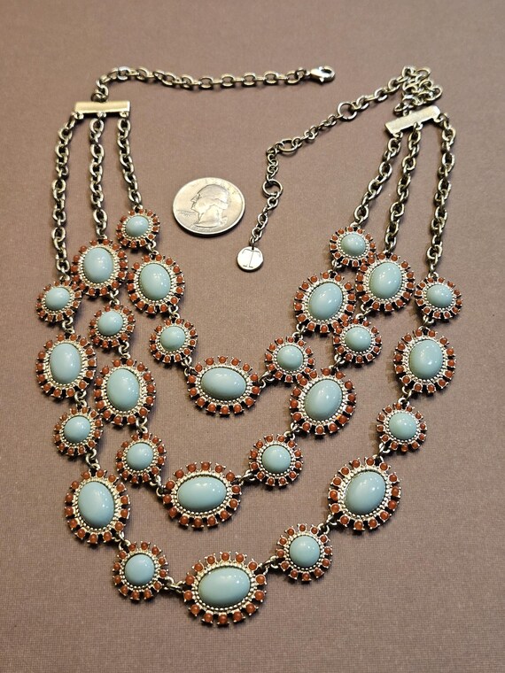 Stunning 3 strand Talbots statement necklace with… - image 8