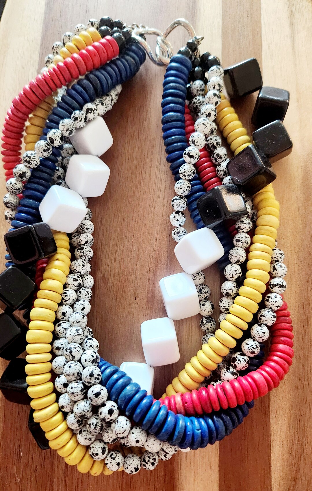 80's Funky Chunky Necklace Etsy