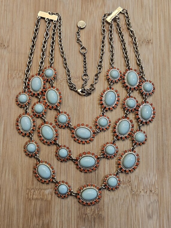 Stunning 3 strand Talbots statement necklace with… - image 3