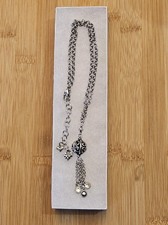 Elegant and Simplistic Brighton Tassel Necklace With a Ball Rhinestone Dangle Silver Tone Rolo Chain 17 18. Nwot. Etsy UK