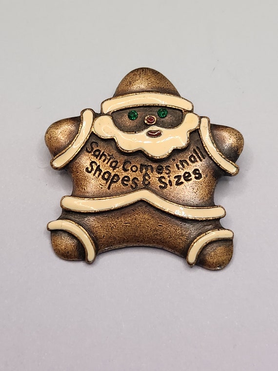 Vintage Gingerbread Santa santa brooch from 1997, 