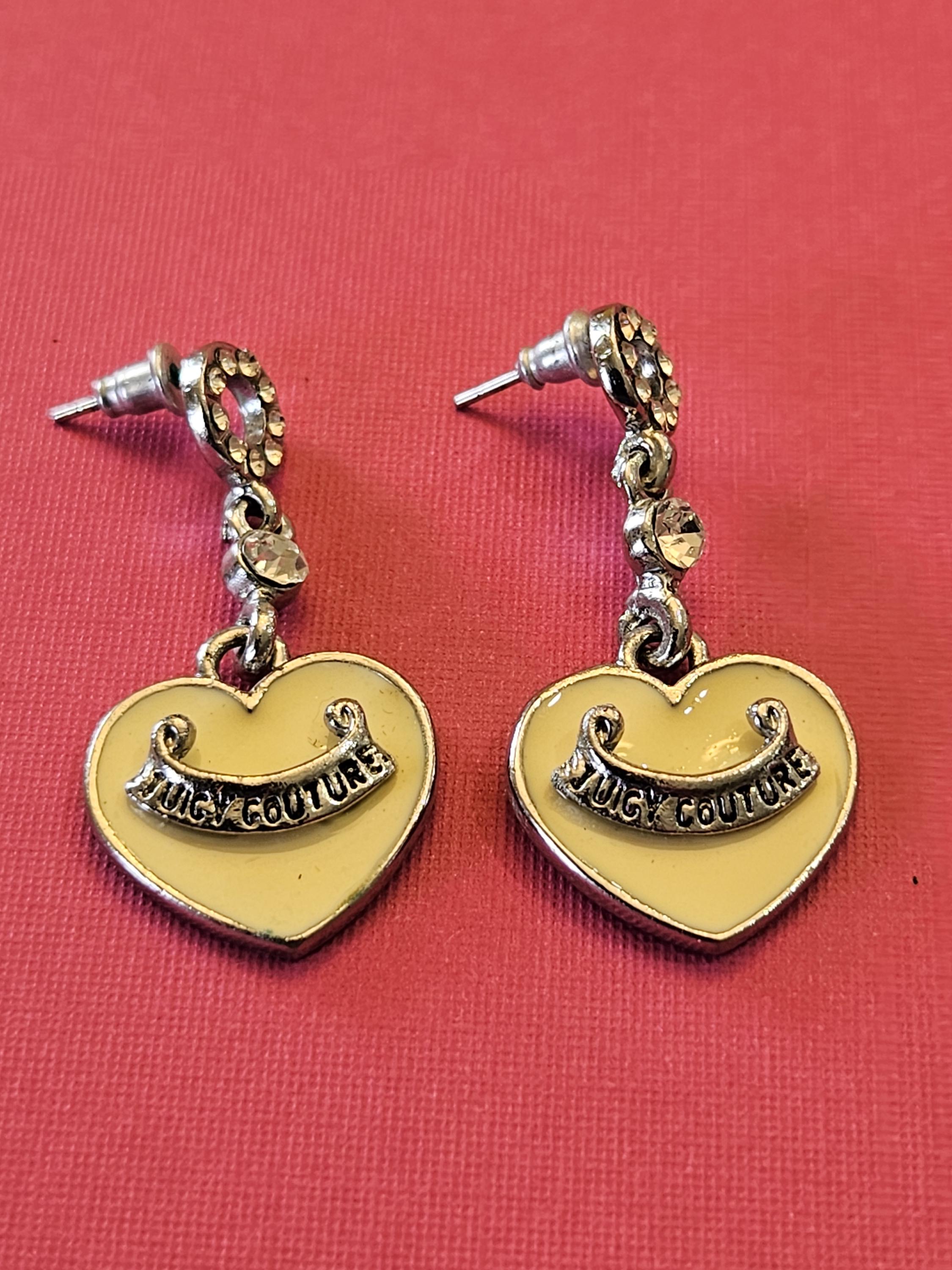 Dangle and Drop Juicy Couture Heart Earrings in Very Good Vintage 