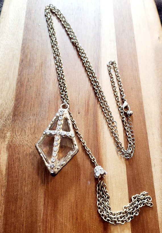 Unique Vintage necklace with a large pendant with… - image 1