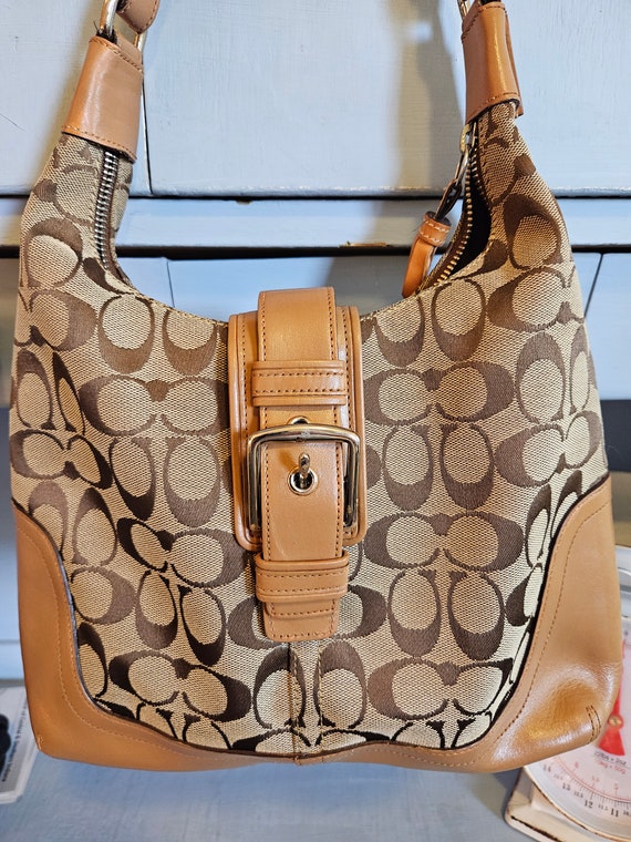 Vintage Coach classic purse in browns in excellent