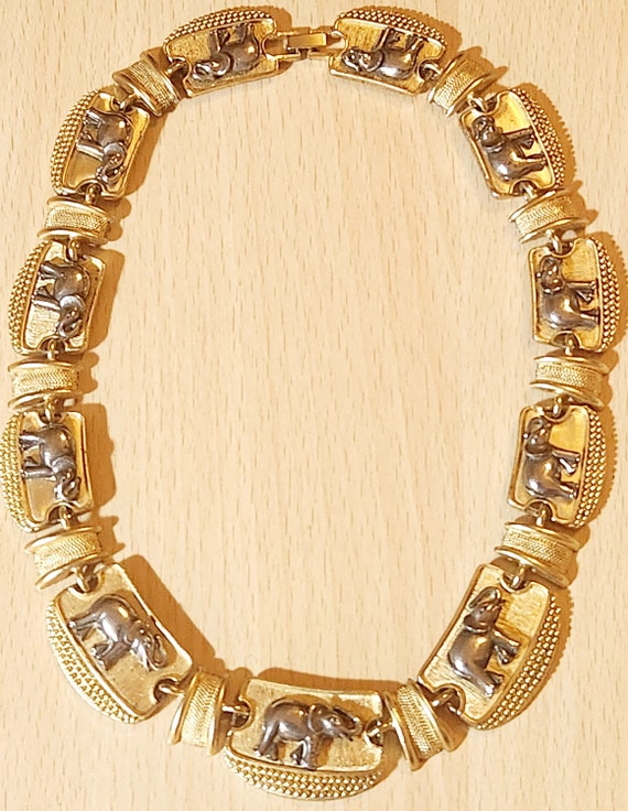 Fantastic vintage goldtoned link necklace with si… - image 6