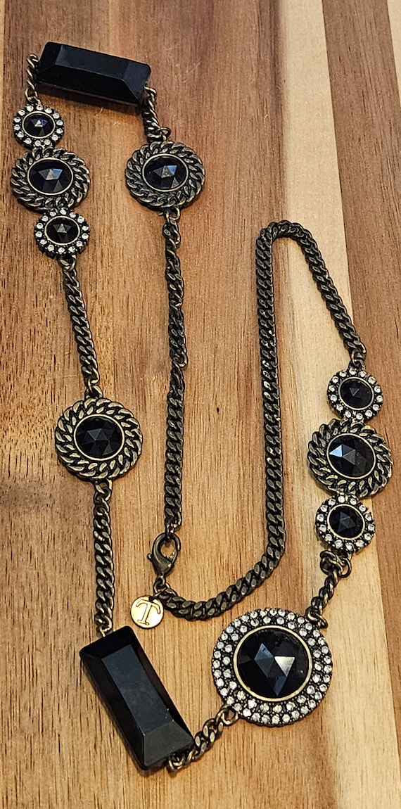 Vintage Talbots necklace in gunmetal with rhinesto