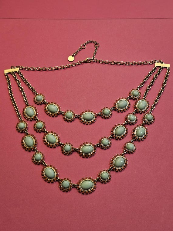 Stunning 3 strand Talbots statement necklace with… - image 2