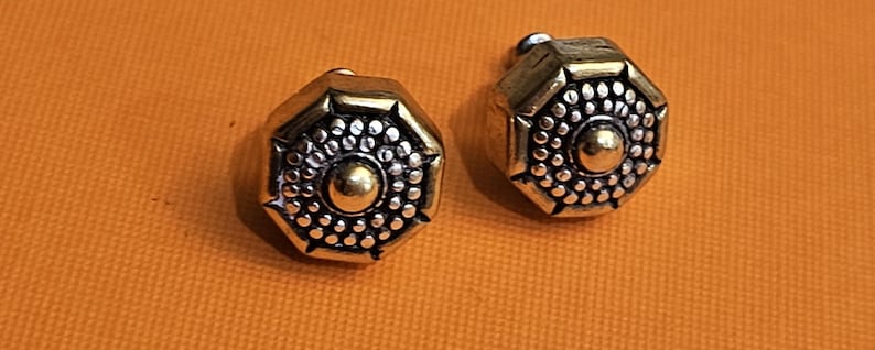 Vintage Brighton button stud earrings 1/4th of an inch. image 1