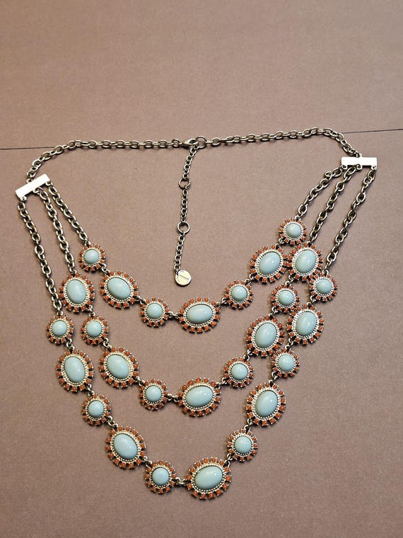Stunning 3 strand Talbots statement necklace with… - image 9