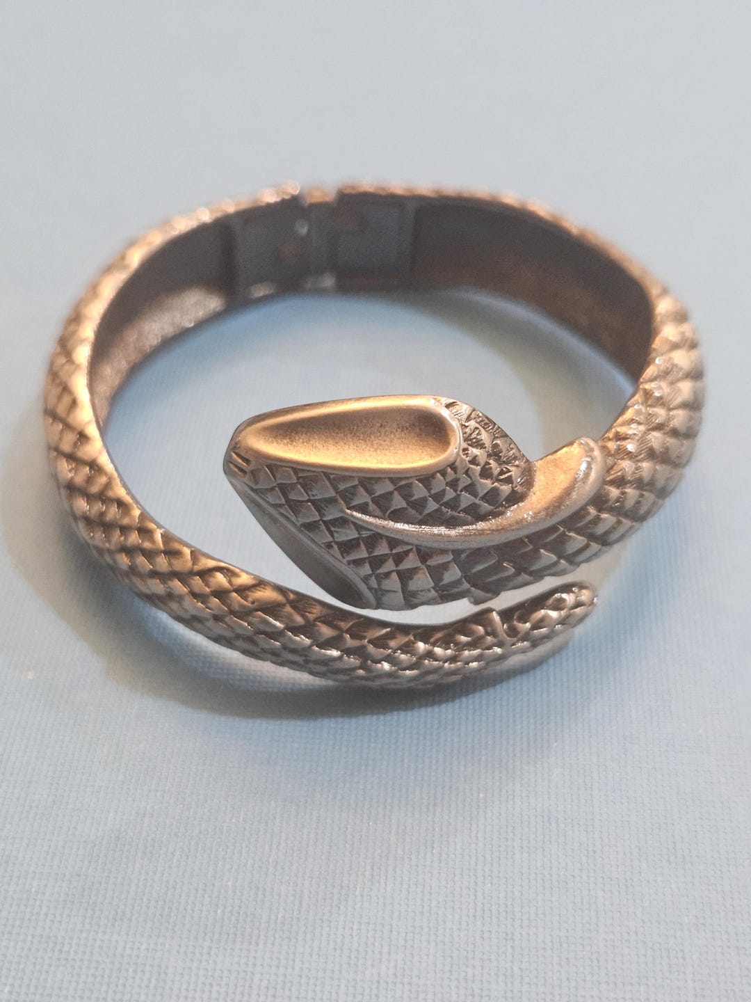 Small Textured Snake Bangle in Excellent Condition. 6 Inches. Snake ...