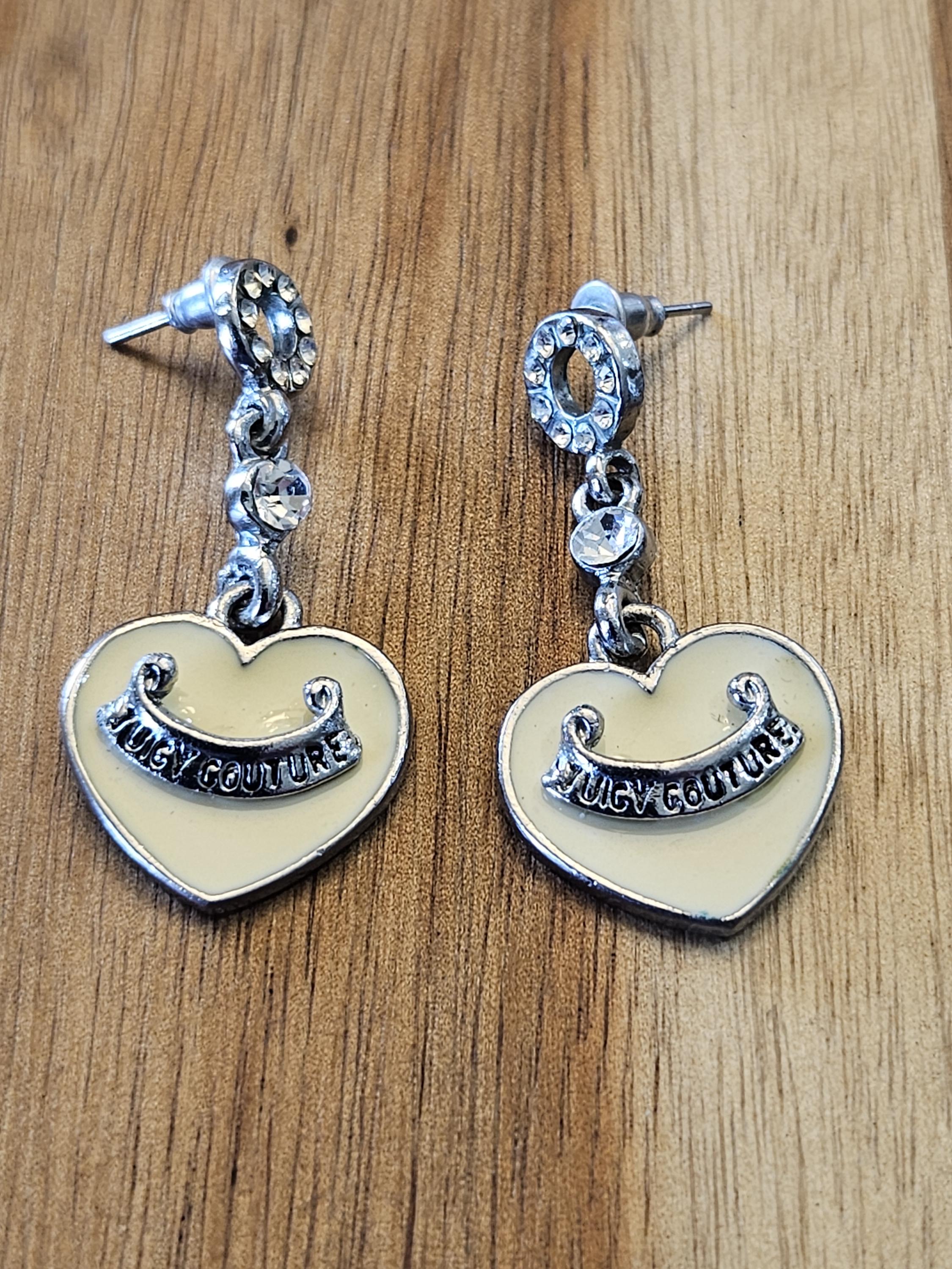 Dangle and Drop Juicy Couture Heart Earrings in Very Good Vintage 