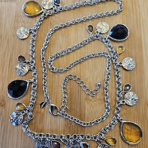 Vintage Chico&#39;s silvertone necklace with dangling charms in excellent vintage condition!