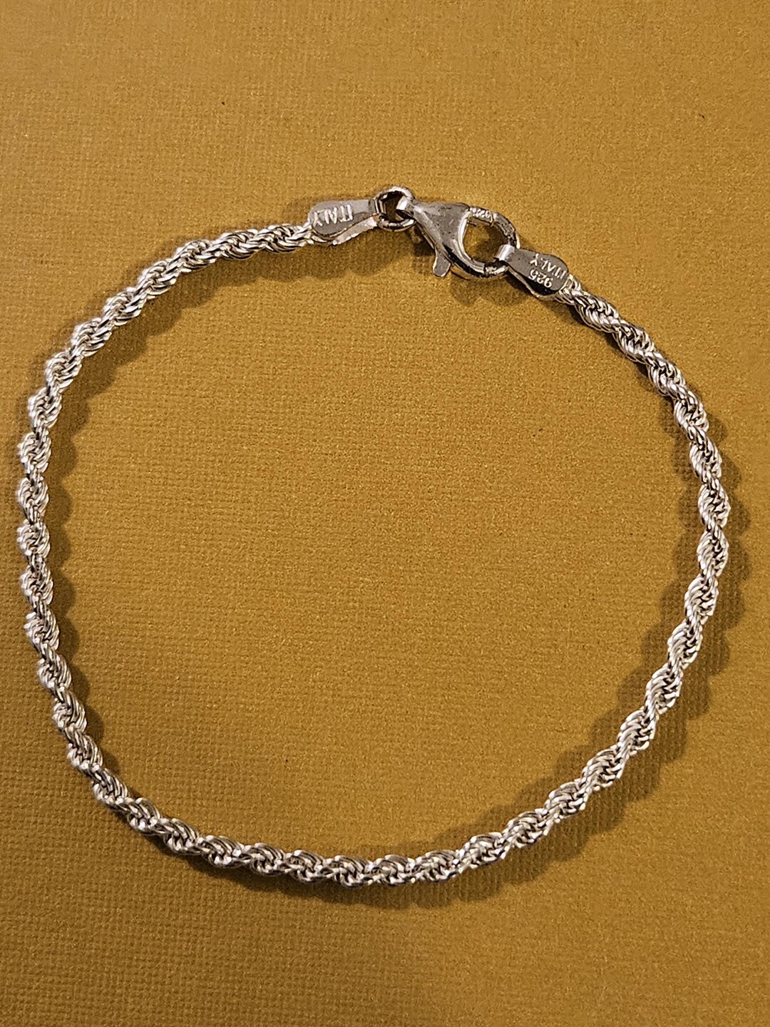 Vintage Italian Sterling Silver 7 Inch Chain Bracelet. Free Shipping in ...