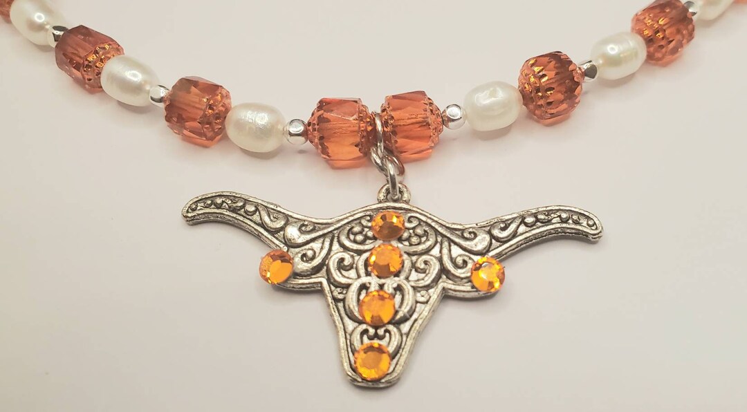 UT Austin Burnt Orange and White Matching Earrings and Etsy