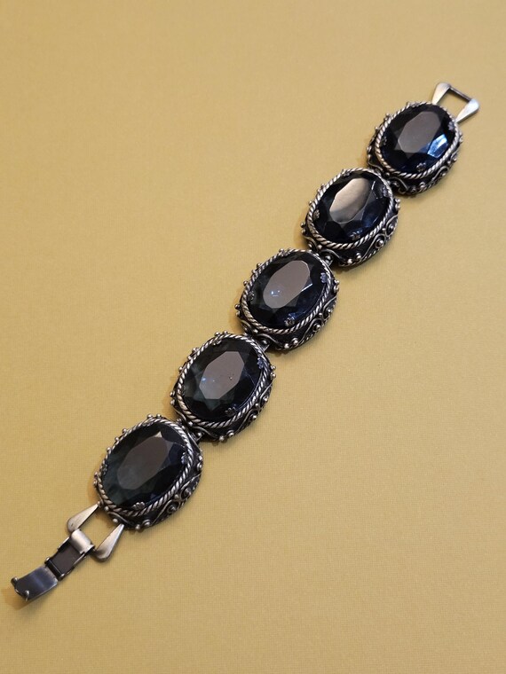 Amazing statement panel bracelet with large blue … - image 7