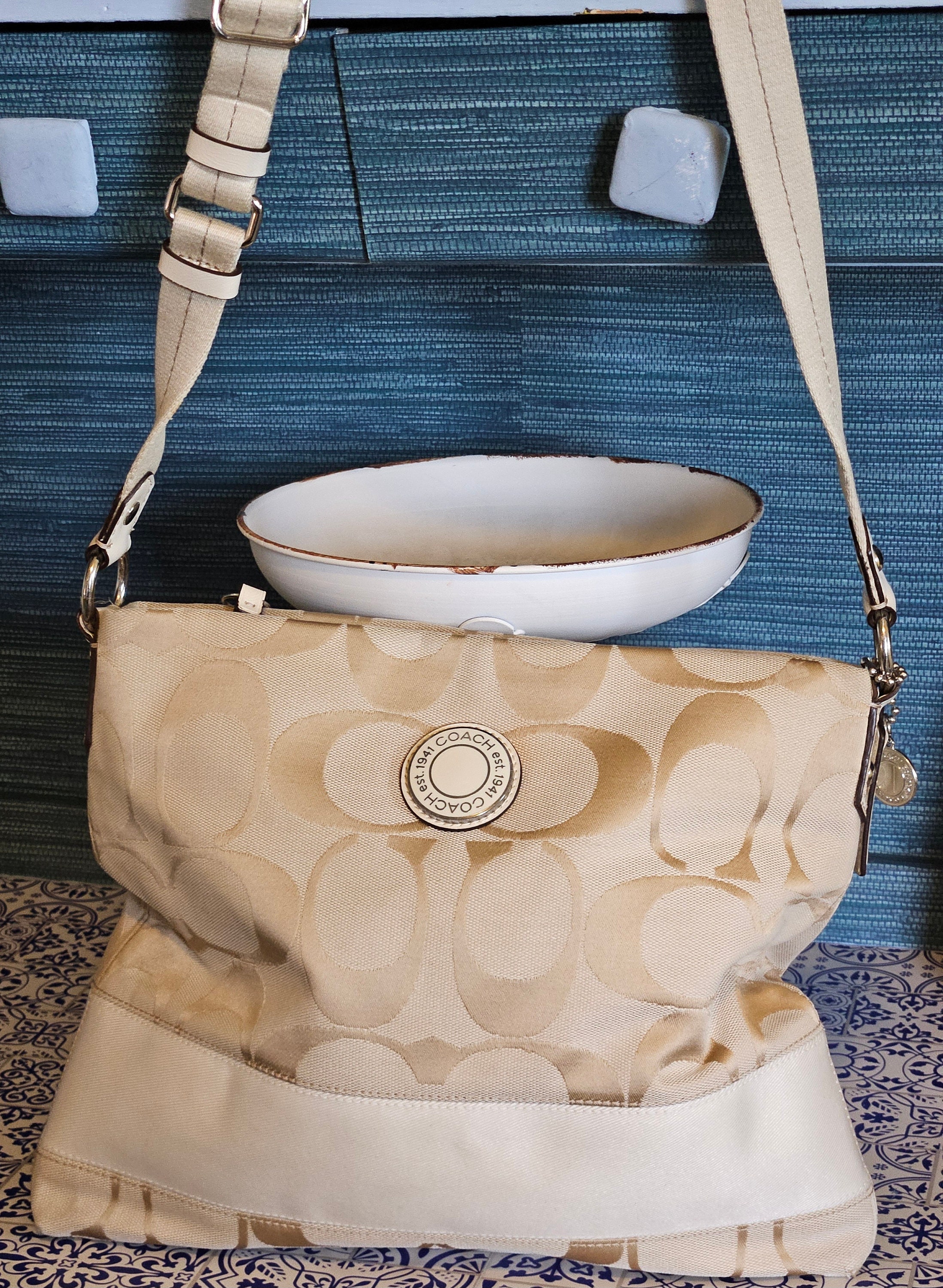 Cream Coach Purse Etsy Ireland