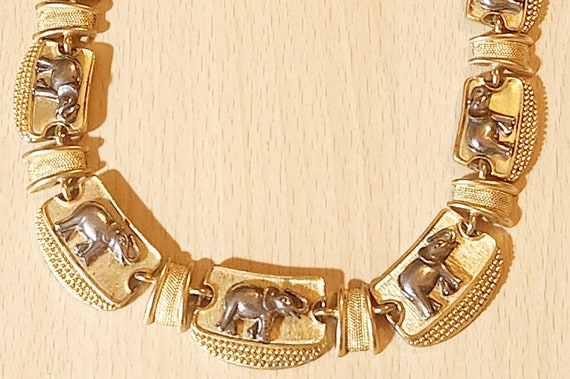 Fantastic vintage goldtoned link necklace with si… - image 4