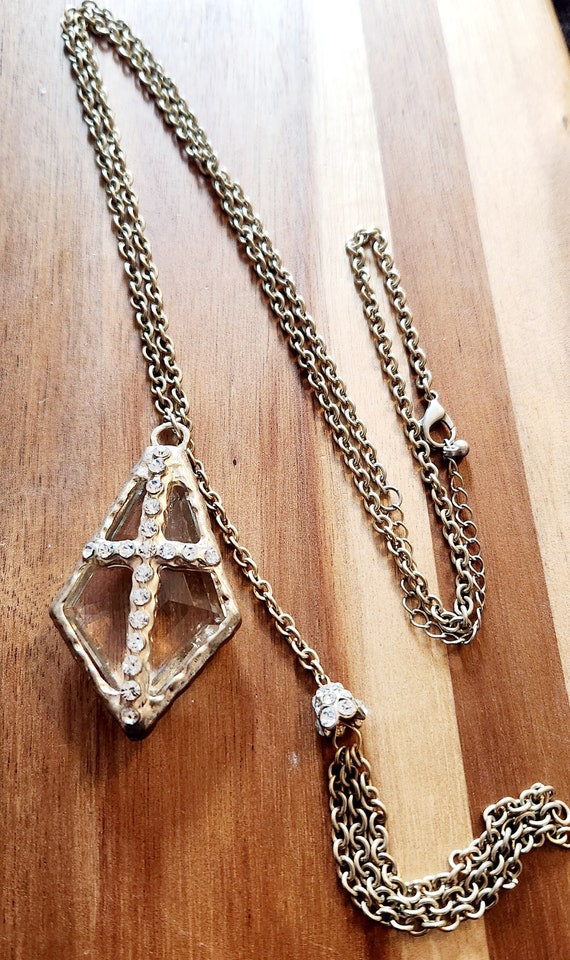 Unique Vintage necklace with a large pendant with… - image 4