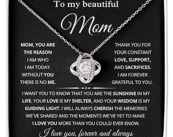 Für meine Mutter Halskette Geschenke Sinnvolles Geschenk für Mutter vom Sohn Ohne Sie gibt es kein Ich - Ich liebe dich Halskette, Sentimentales Geschenk für Mutter vom Sohn
