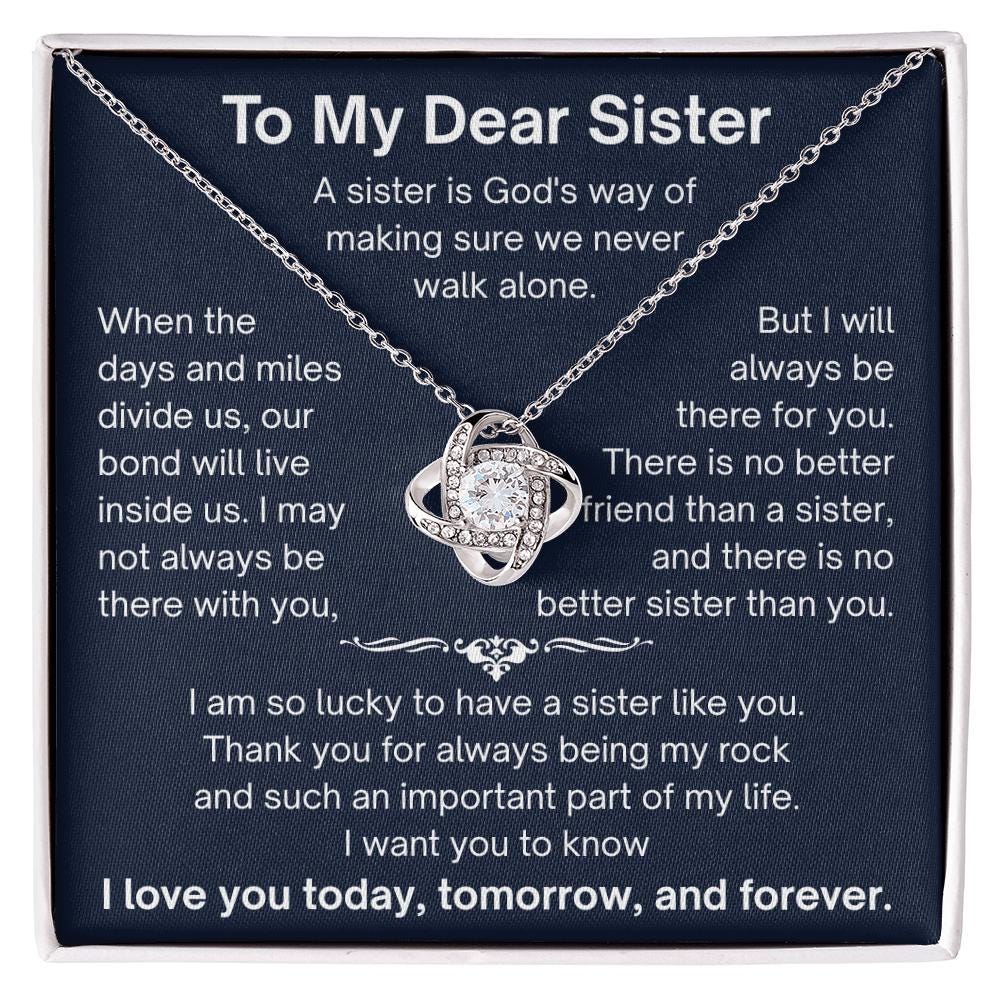 Sister Necklace With Message Card Gift From Brother & Sister Jewelry on Christmas, Birthday, Mother's Day, Valentine's Day, or Wedding Day