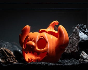 Decoración de acuario con calabaza de Halloween impresa en 3D, adorno espeluznante para pecera, linda cueva de calabaza para escondite de camarones, regalo perfecto para acuario de Halloween.