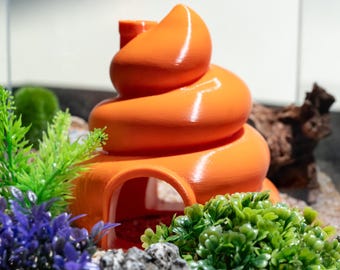 Decoración de acuario con emoji de caca divertido, impresa en 3D, adorno para pecera, camarones, bettas y peces pequeños, regalo de paisajismo acuático con opciones de color.