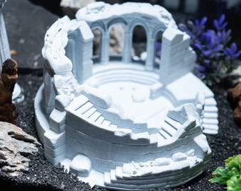 Decoración para acuario del Coliseo Romano, impresa en 3D, con ruinas antiguas, adorno para pecera, cueva para peces pequeños y camarones, con opciones de color.