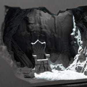 Gothic Thron Höhlendekor 3D Gedruckt Fisch Versteck Ruinen Stil Mittelalter Aquascape Ornament Anpassbare Farbe Fantasy Tank Dekoration