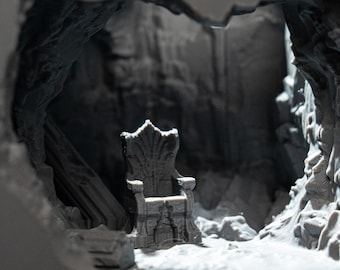 Decoración de acuario: Cueva del trono gótico, impresa en 3D, estilo ruinas medievales, adorno para acuario, color personalizable, decoración fantástica para pecera.