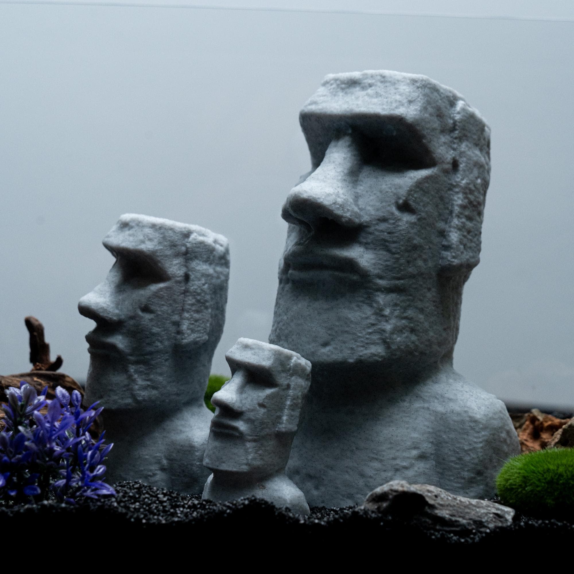 easter island ancient statue fish tank craft aquarium accessory Aquarium Moai Head Statue Set – Easter Island Fish Tank Decoration, 3D  Printed Stone Ornament for Shrimp Small Fish & Home Aquascaping Décor