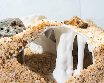 Decoración de cueva de túnel para acuario, impresa en 3D, para pecera, refugio para bettas, adorno para camarones, decoración de paisaje acuático, cueva segura para peces pequeños.