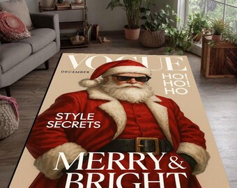 Alfombra Vogue Santa: Decoración moderna para el suelo con arte navideño