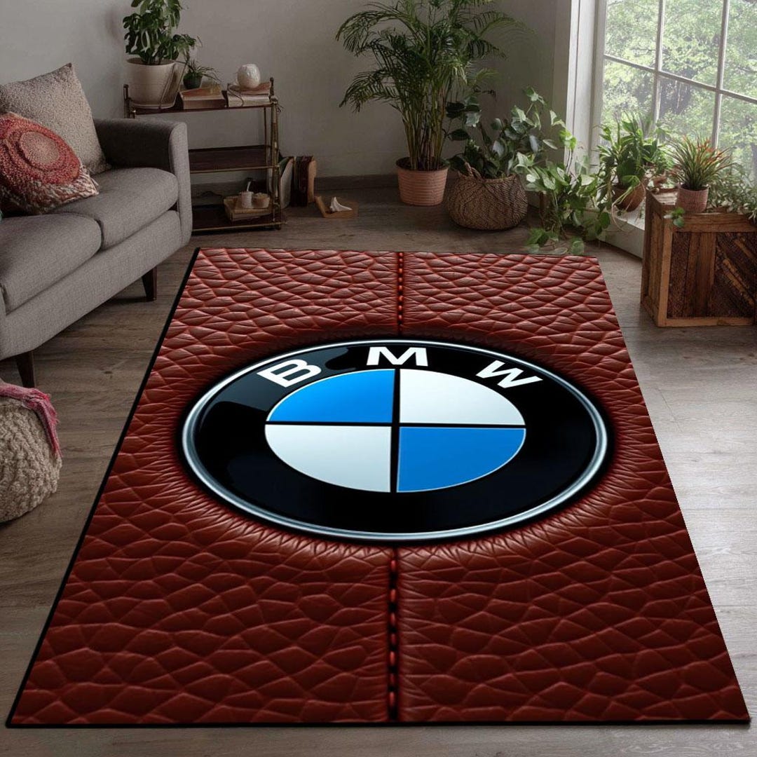 BMW Logo Rug: Red Leather Texture Carpet, Car Enthusiast Gift - Etsy