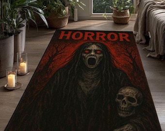 Alfombra de terror fantasmal: decoración gótica de casa embrujada de Halloween